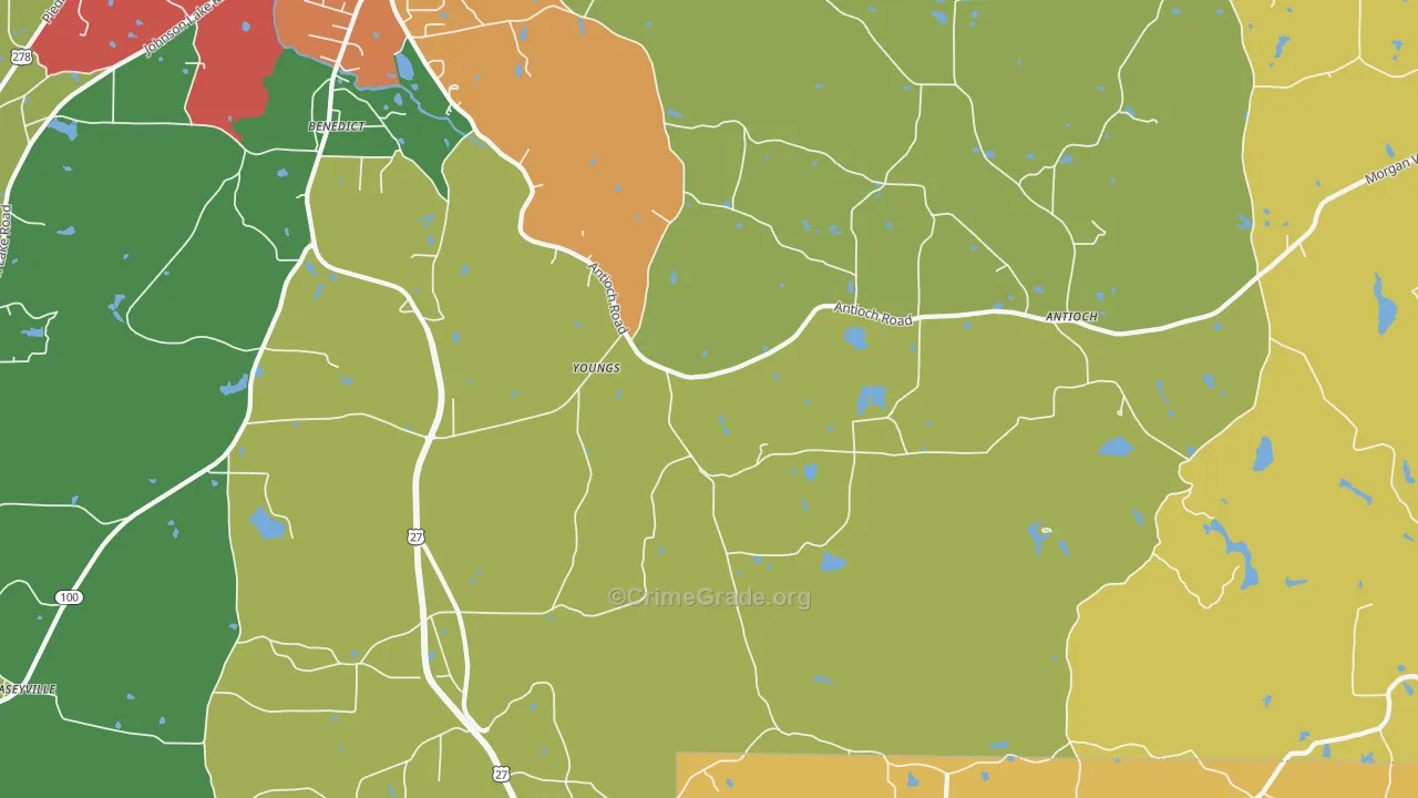 Youngs, GA Map of Theft Rates