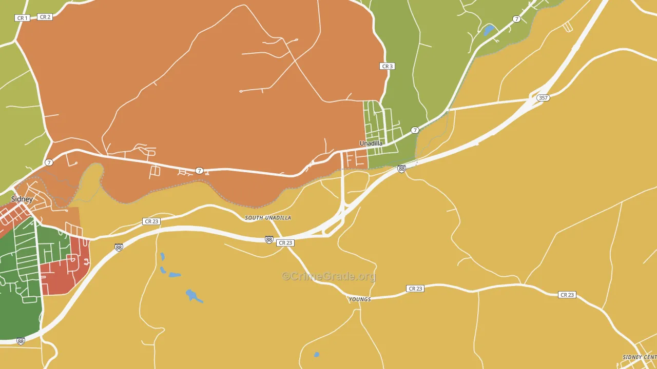 Youngs, NY Map of Theft Rates