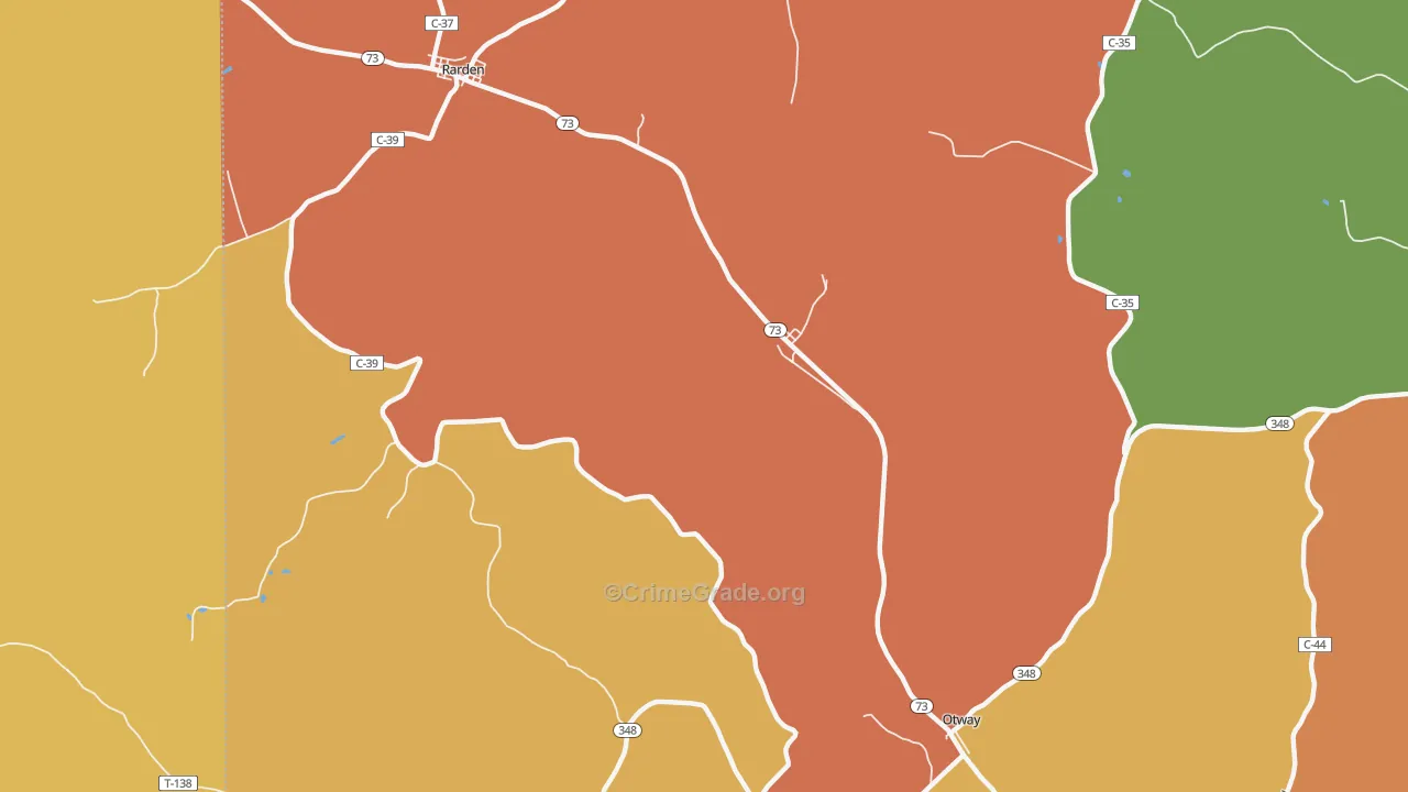 Youngs, OH Map of Theft Rates