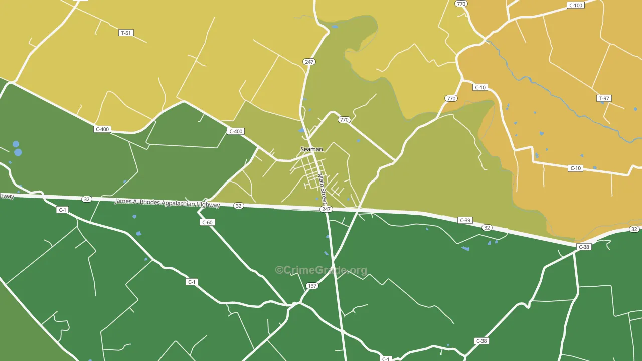 Youngsville, OH Map of Theft Rates