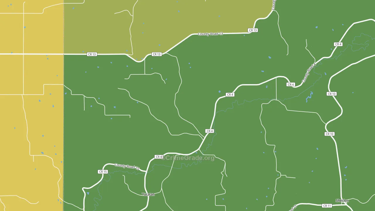 Yucatan, MN Map of Theft Rates