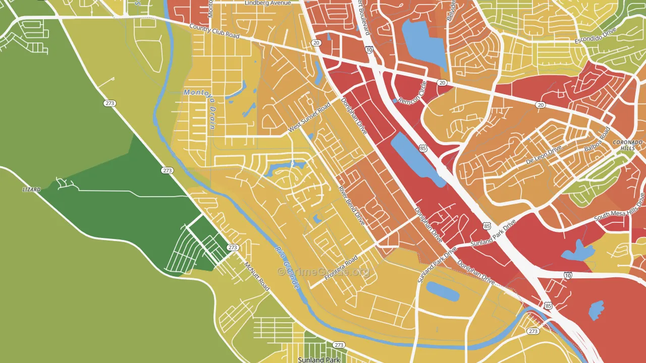 Zach White, El Paso, TX Map of Theft Rates