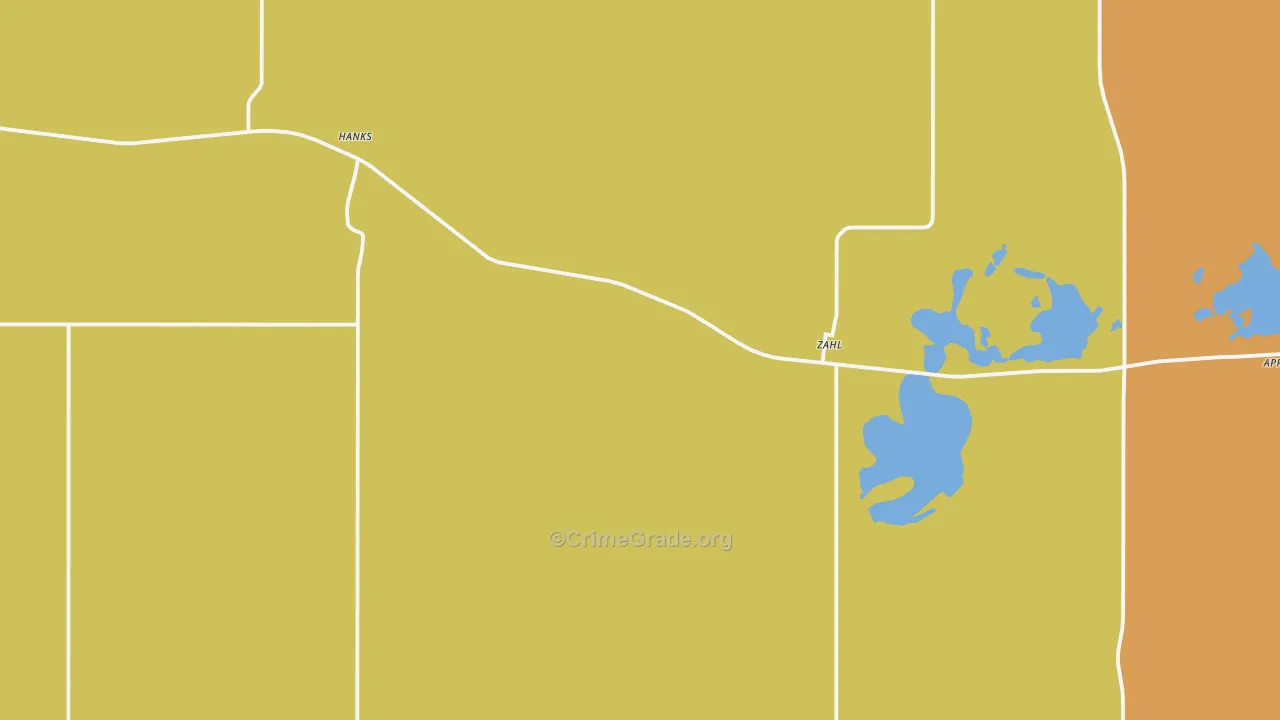 Zahl, ND Map of Theft Rates