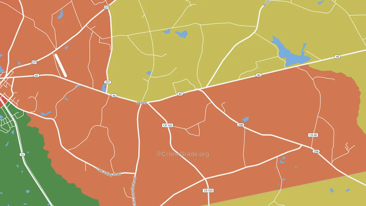 Zaidee, GA Map of Theft Rates