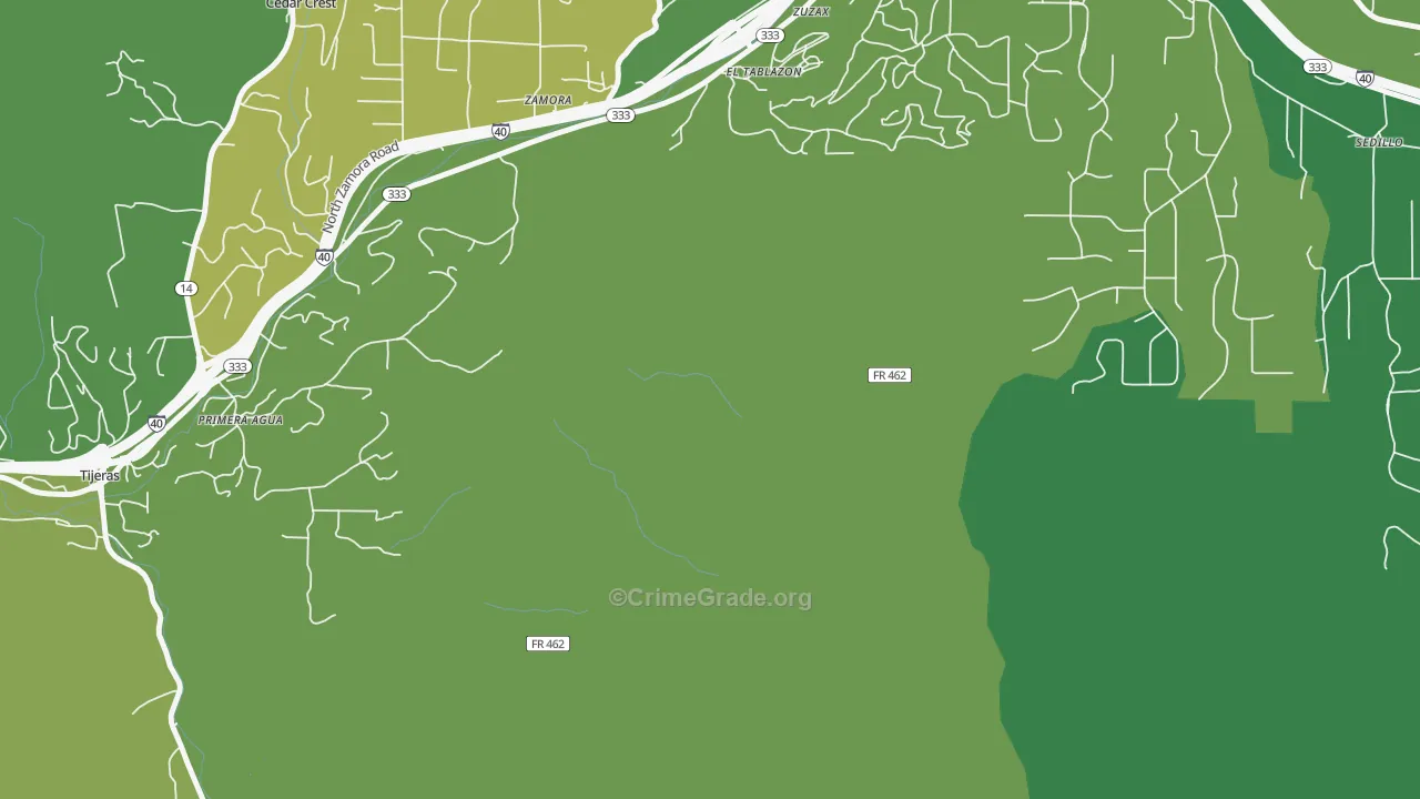 Zamora, NM Map of Theft Rates
