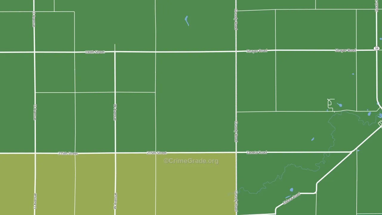 Zaneta, IA Map of Theft Rates