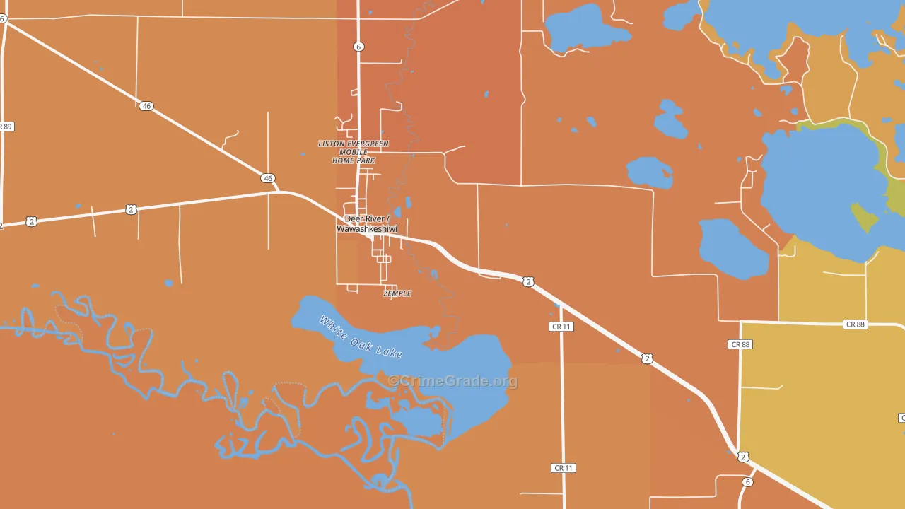Zemple, MN Map of Theft Rates