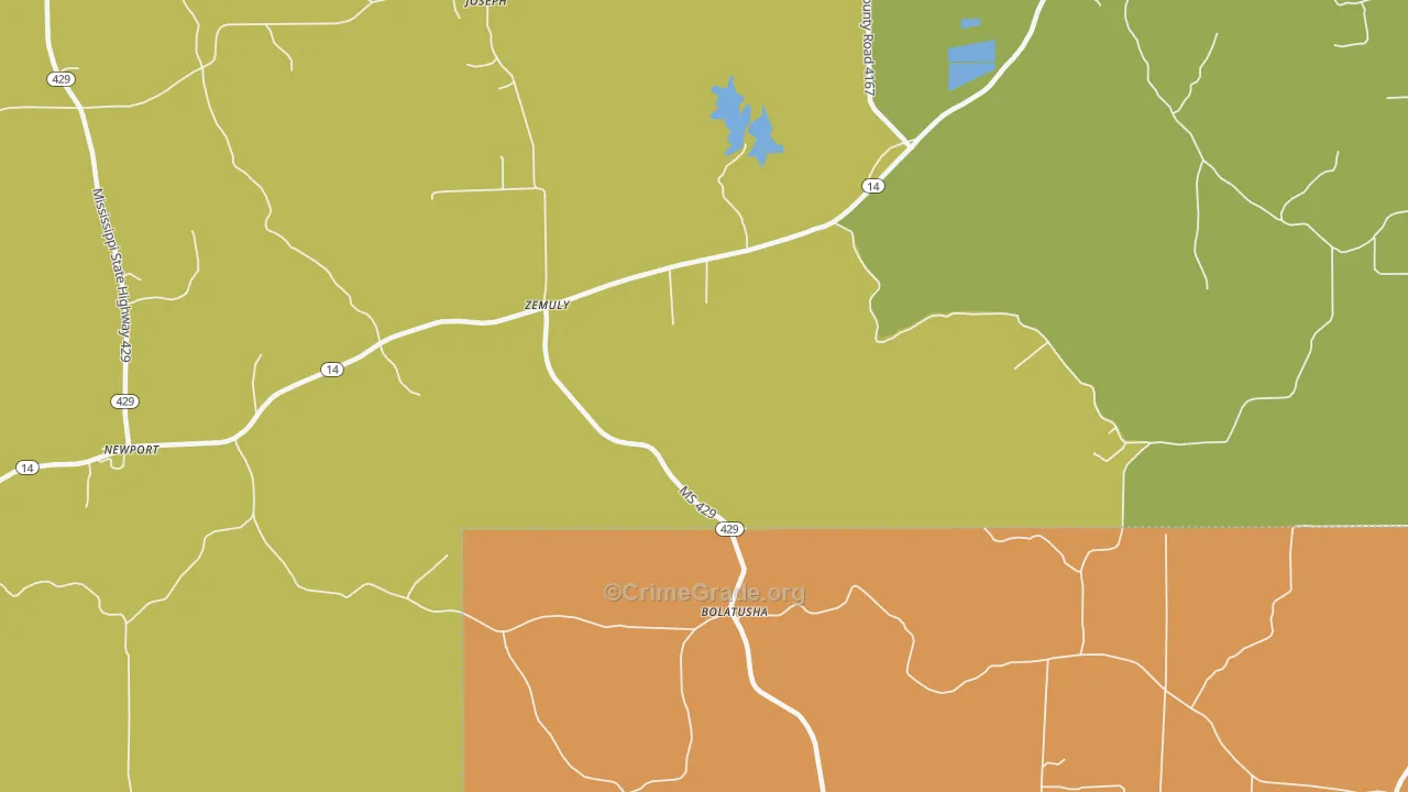 Zemuly, MS Map of Theft Rates