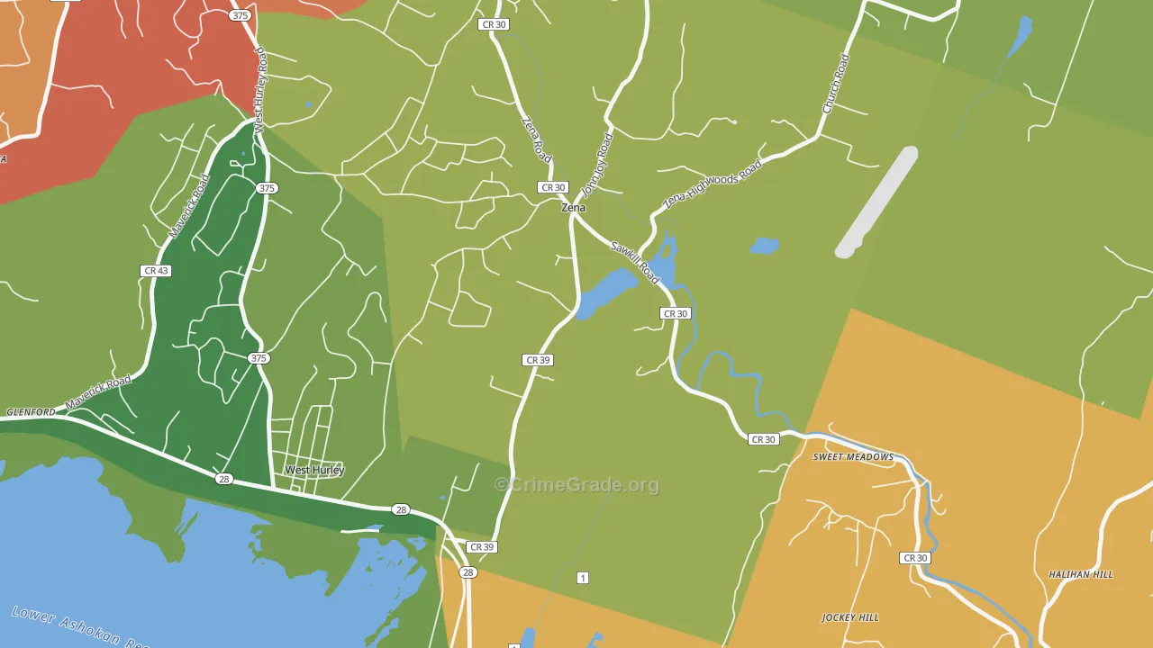 Zena, NY Map of Theft Rates