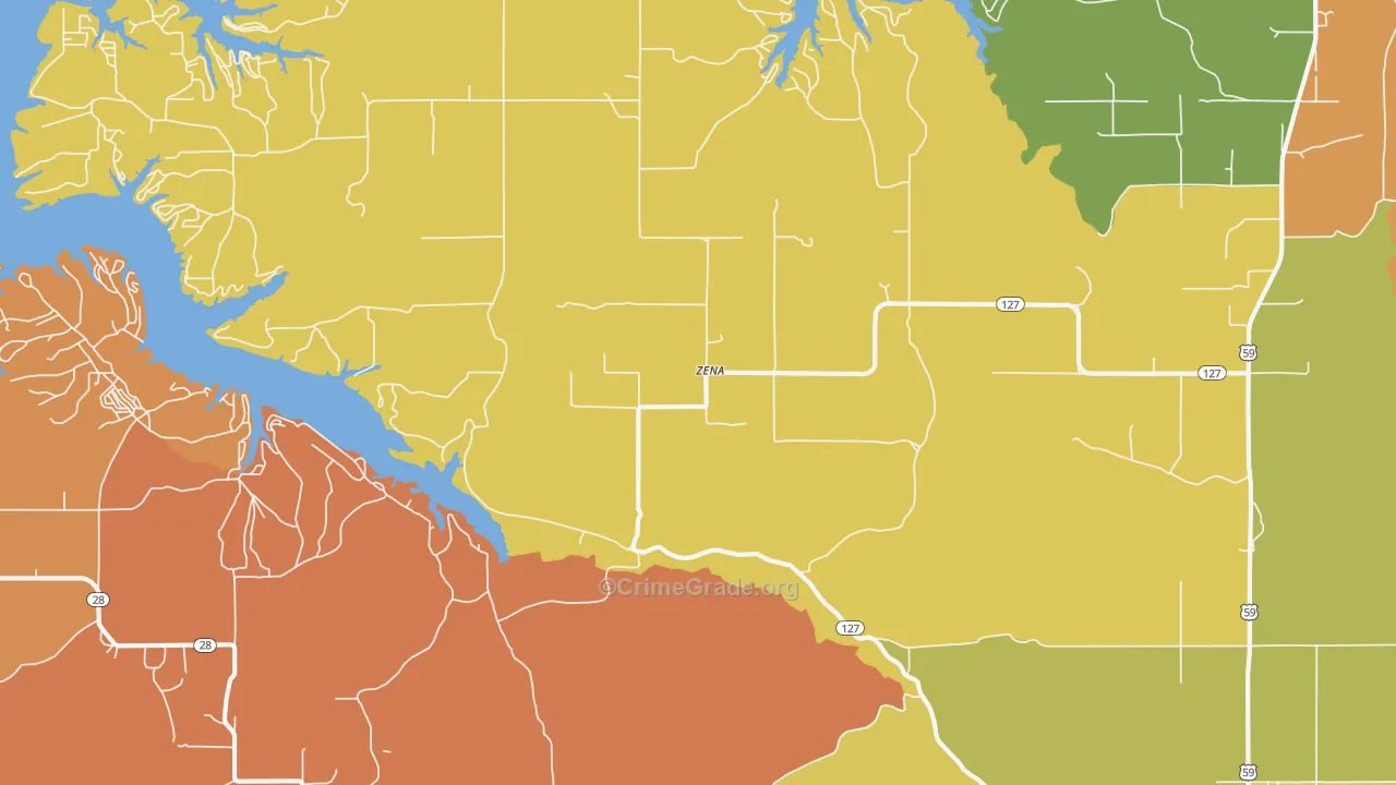 Zena, OK Map of Theft Rates