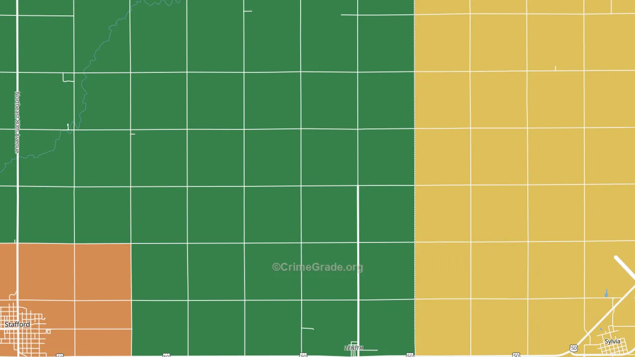 Zenith, KS Map of Theft Rates