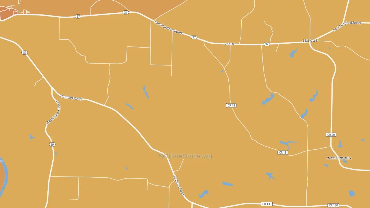 Zetto, GA Map of Theft Rates