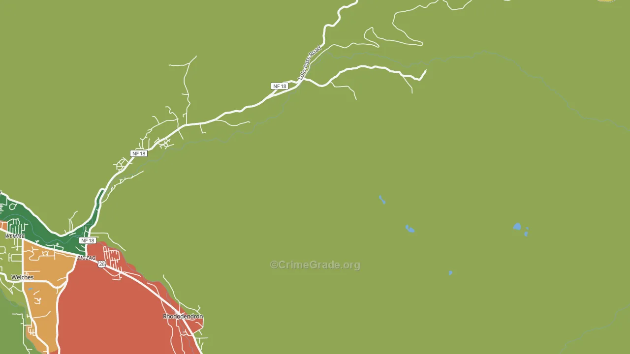 Zigzag, OR Map of Theft Rates