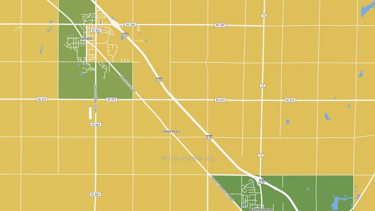 Zimmerdale, KS Map of Theft Rates