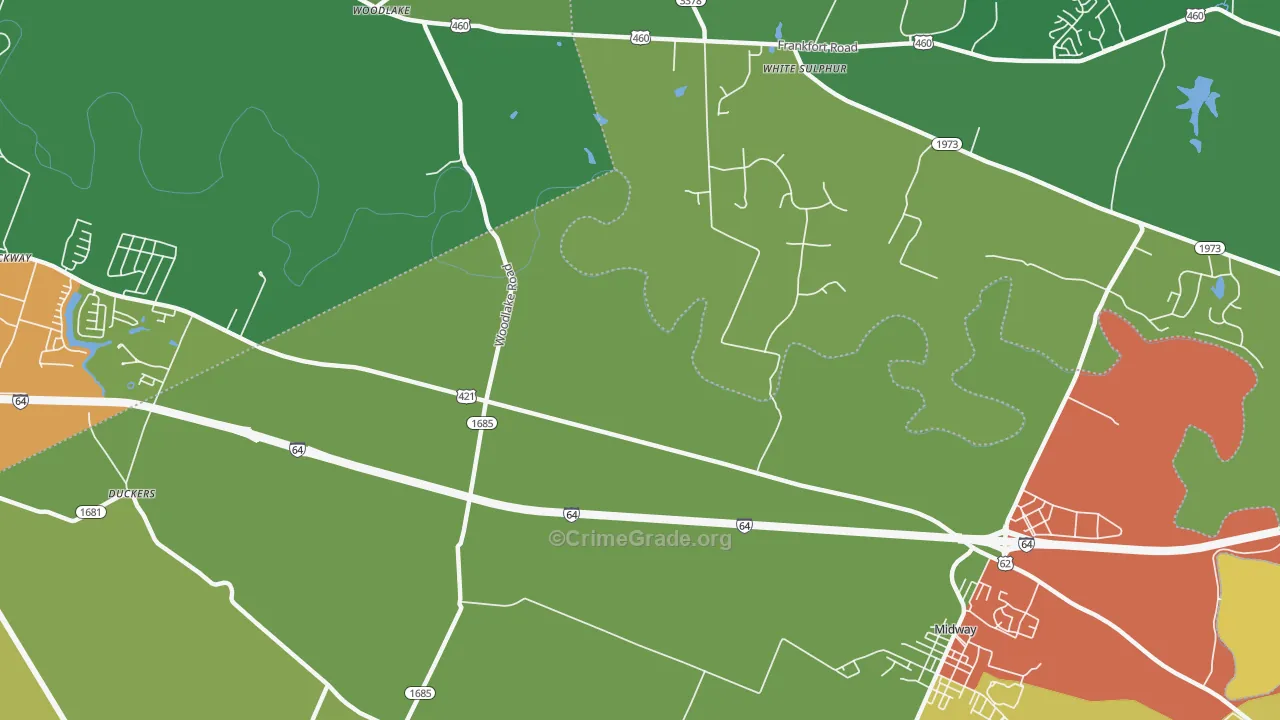 Zion Hill, KY Map of Theft Rates