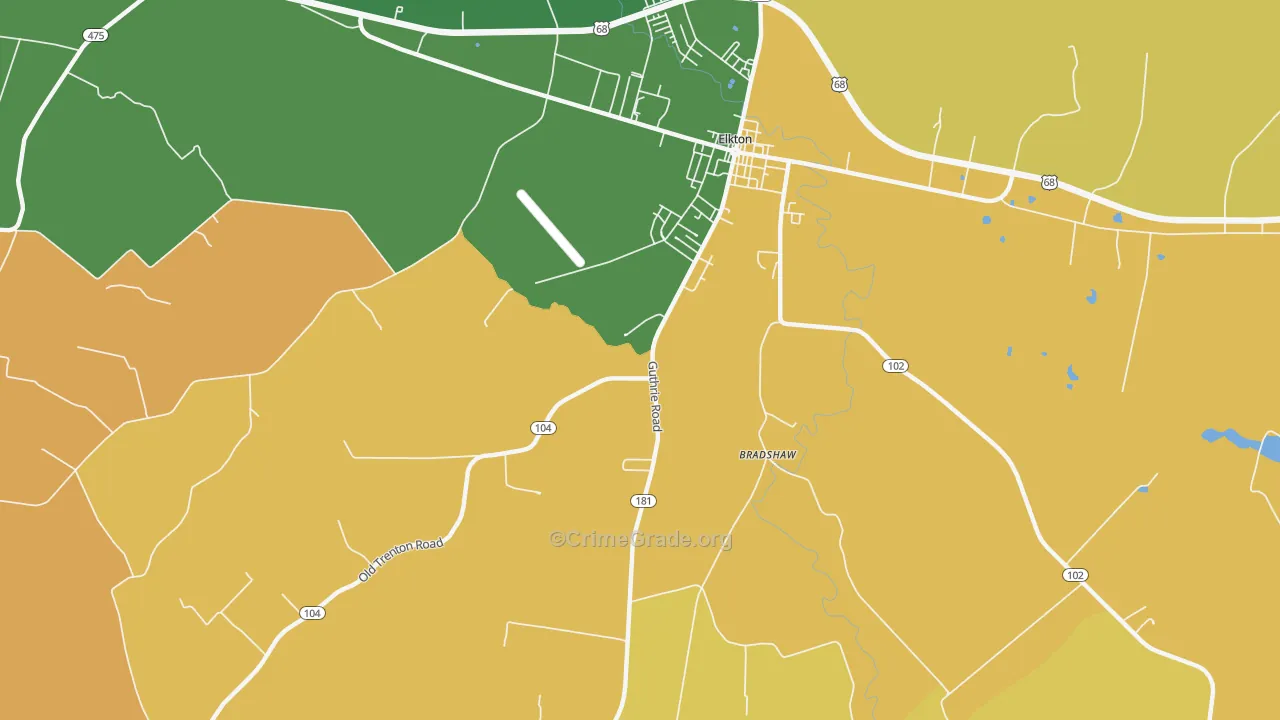 Zion, KY Map of Theft Rates