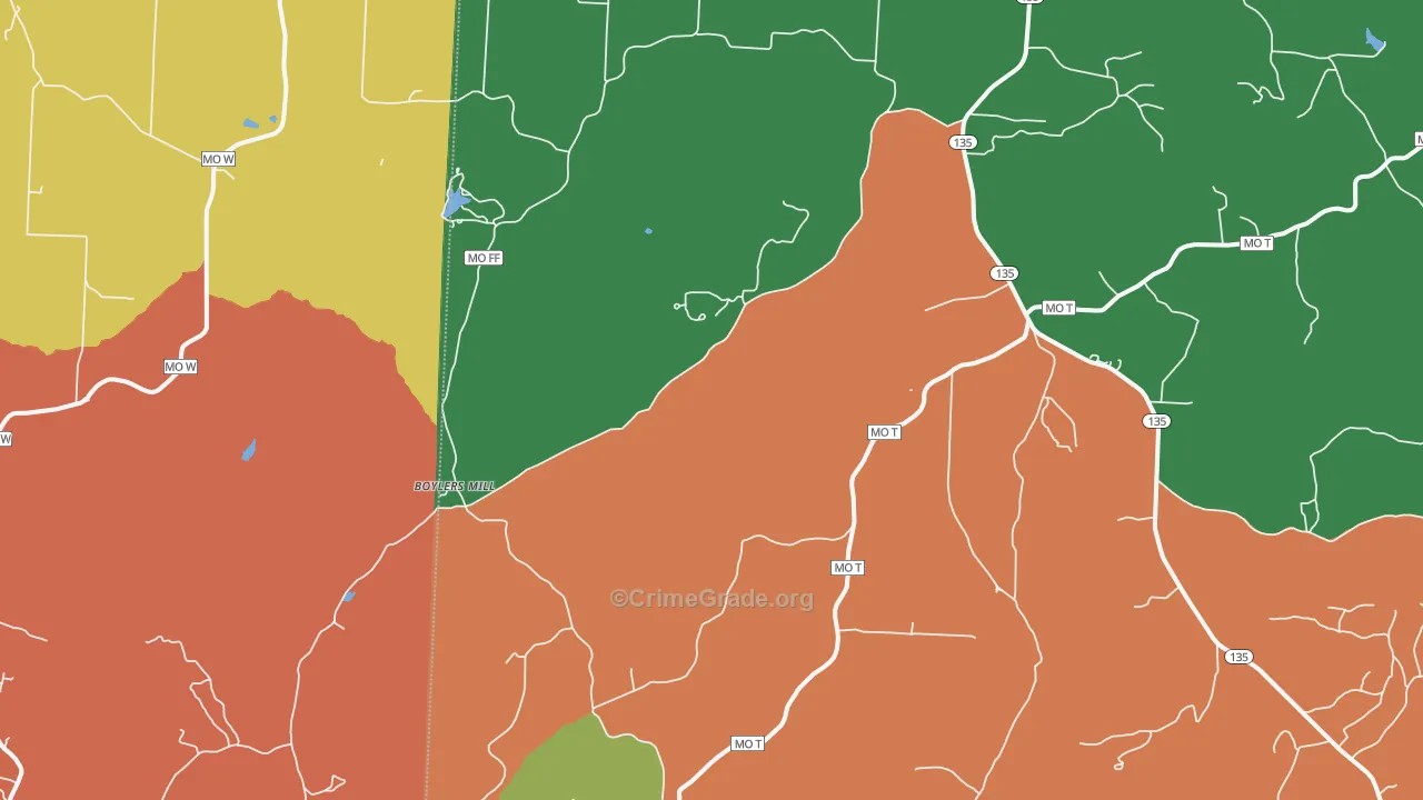 Zora, MO Map of Theft Rates