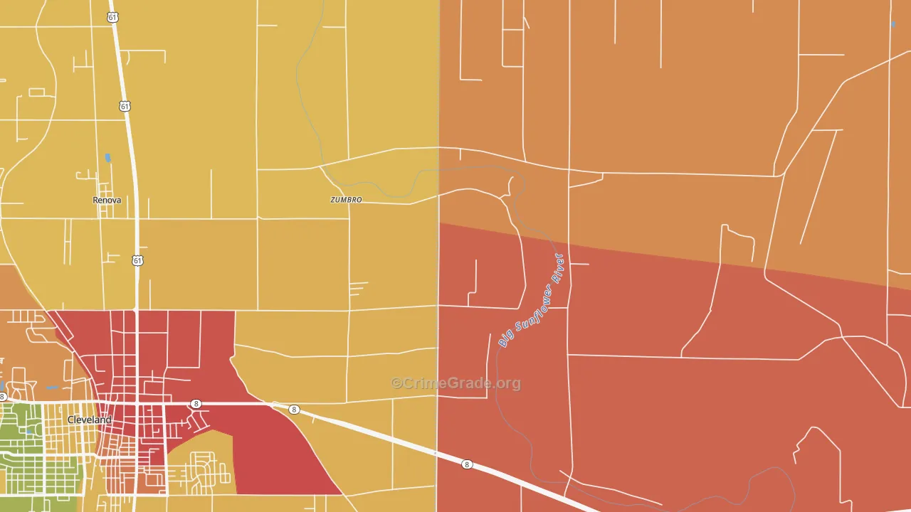 Zumbro, MS Map of Theft Rates