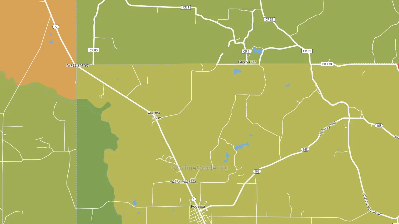 Zylks, LA Map of Theft Rates