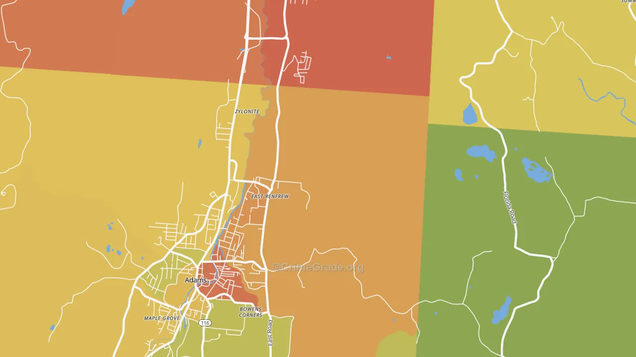 Zylonite, MA Map of Theft Rates