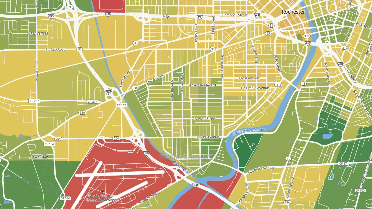 19th Ward, Rochester, NY Map of Vandalism Rates