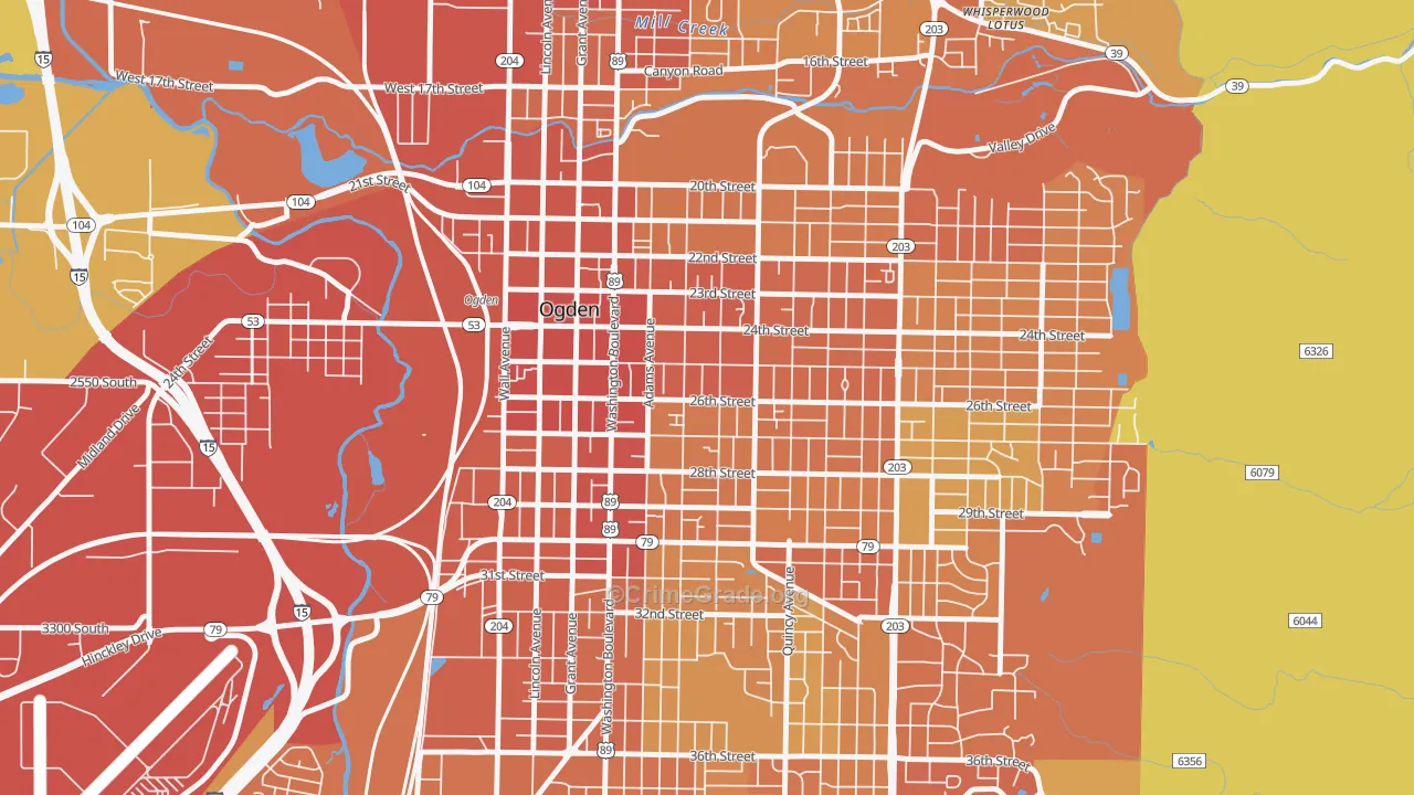 25th Street, Ogden, UT Map of Vandalism Rates