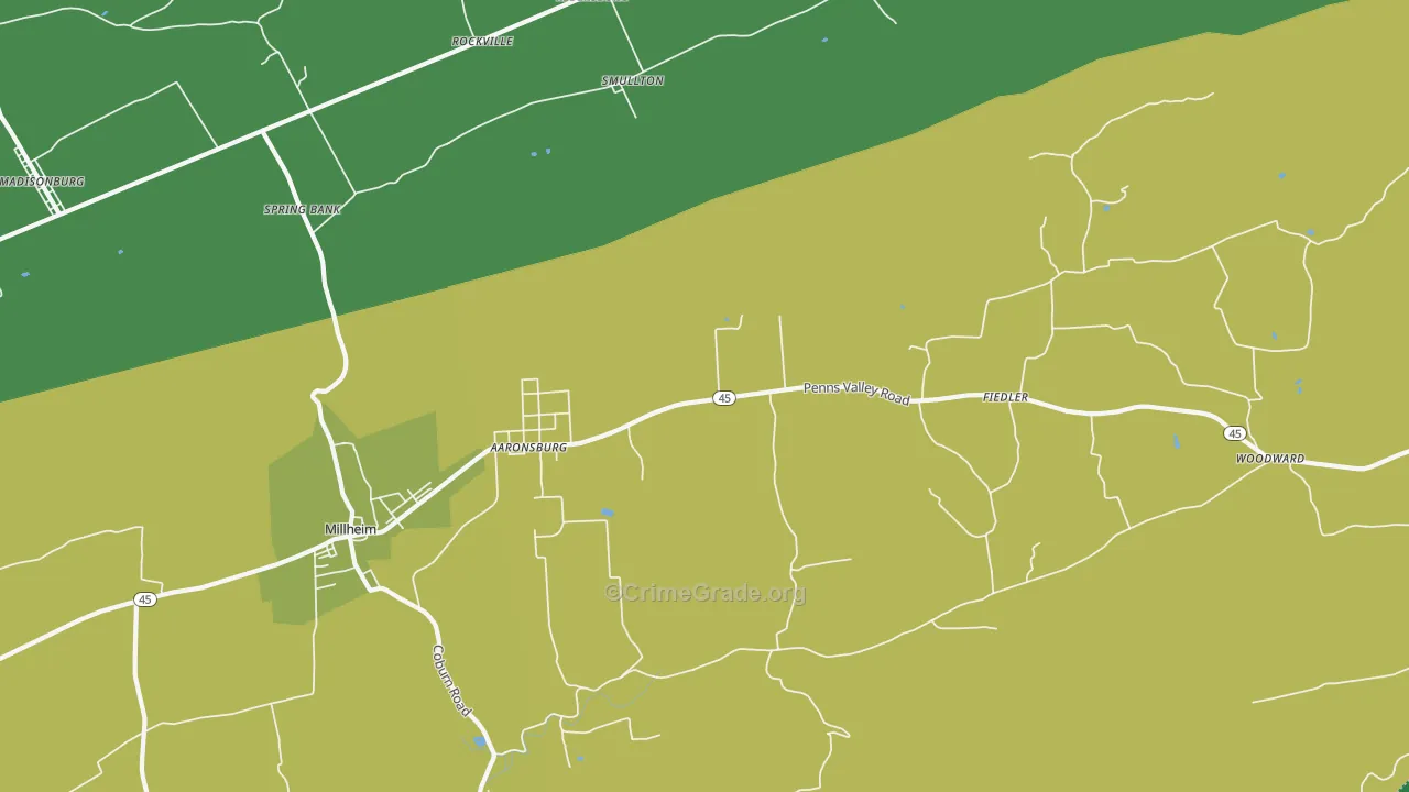 Aaronsburg, PA Map of Vandalism Rates