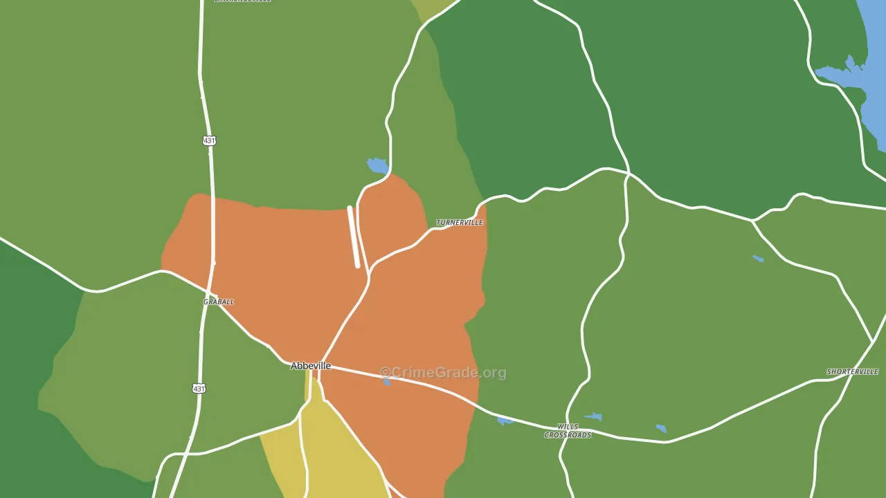 Abbeville, AL Map of Vandalism Rates