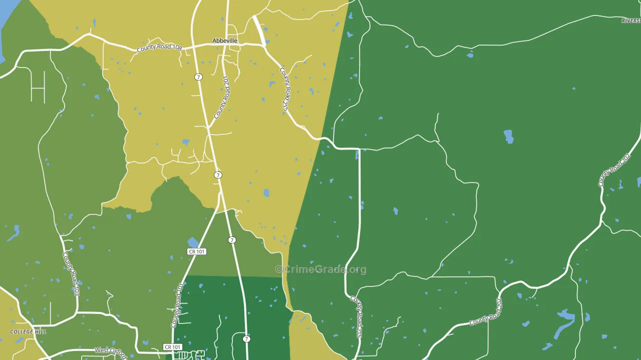 Abbeville, MS Map of Vandalism Rates