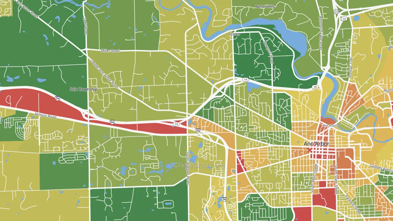 Abbot, Ann Arbor, MI Map of Vandalism Rates