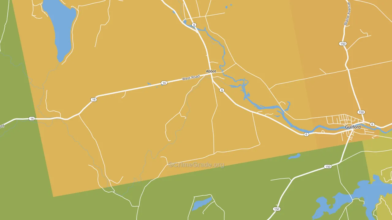 Abbot Village, ME Map of Vandalism Rates