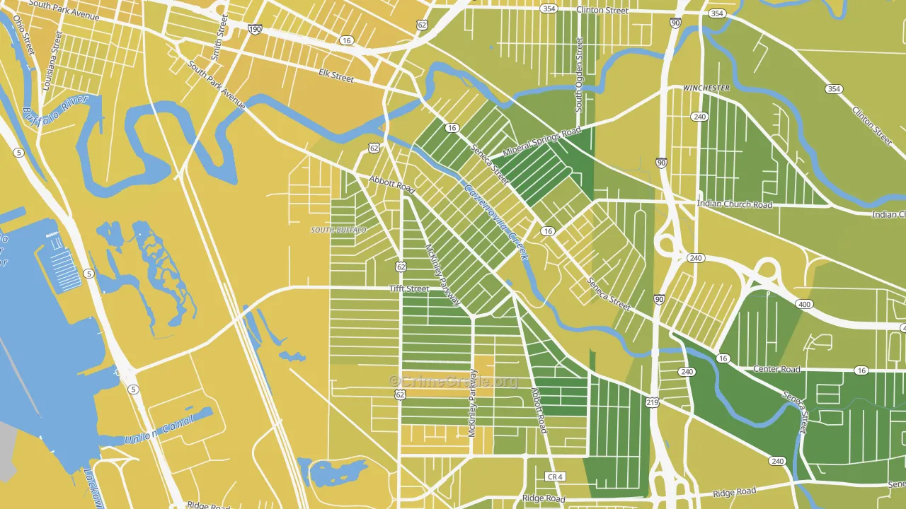 Abbott McKinley, Buffalo, NY Map of Vandalism Rates