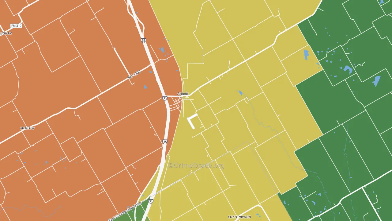 Abbott, TX Map of Vandalism Rates
