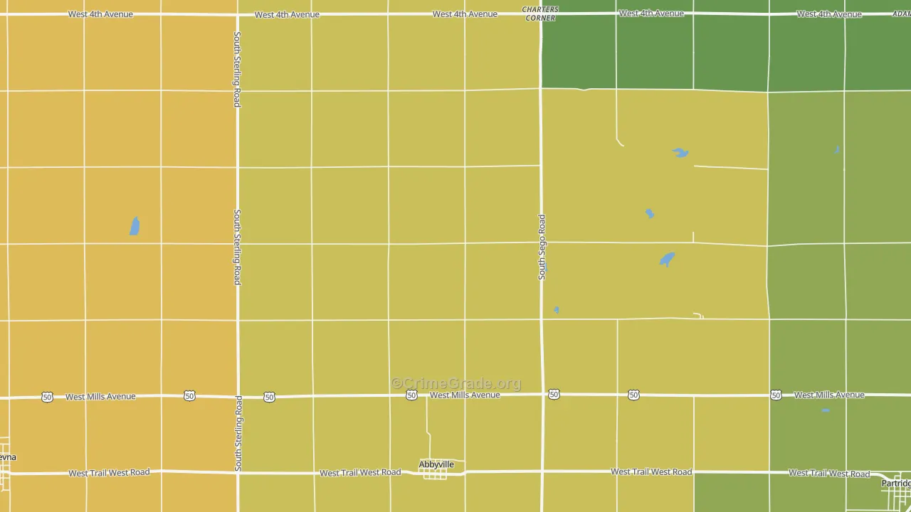 Abbyville, KS Map of Vandalism Rates