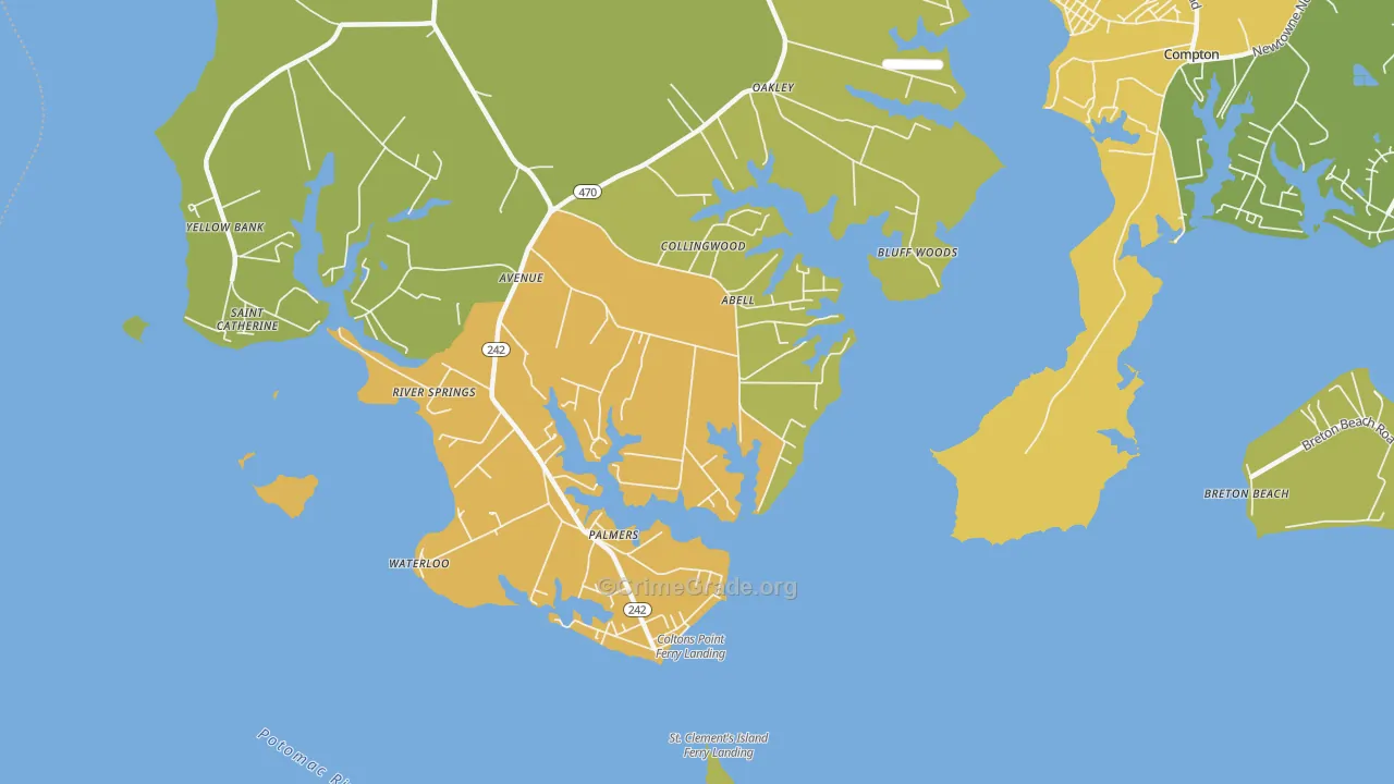 Abell, MD Map of Vandalism Rates