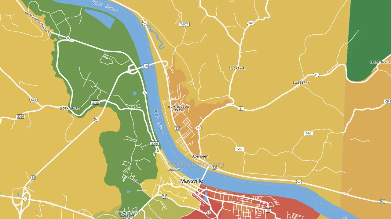 Aberdeen, OH Map of Vandalism Rates