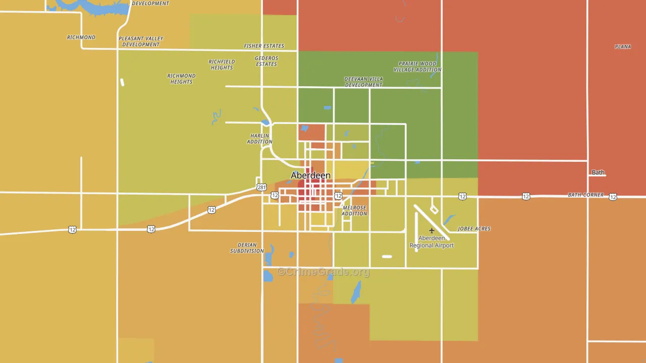 Aberdeen, SD Map of Vandalism Rates