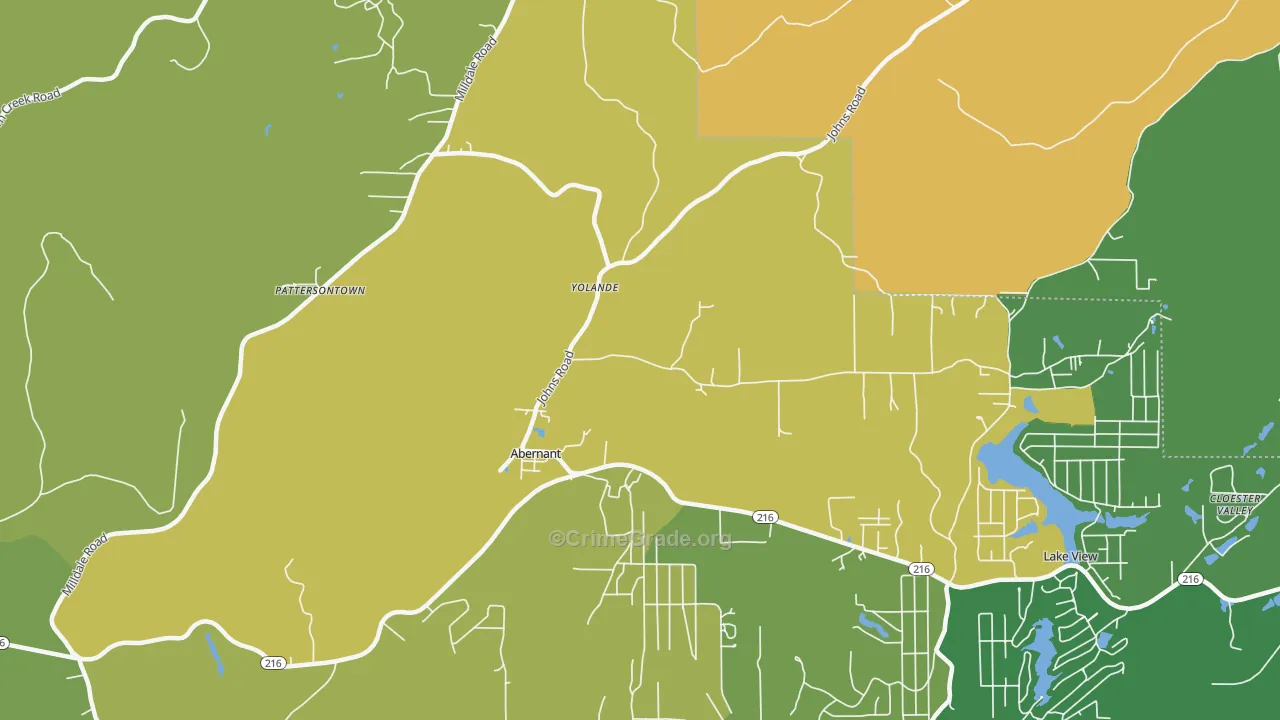 Abernant, AL Map of Vandalism Rates