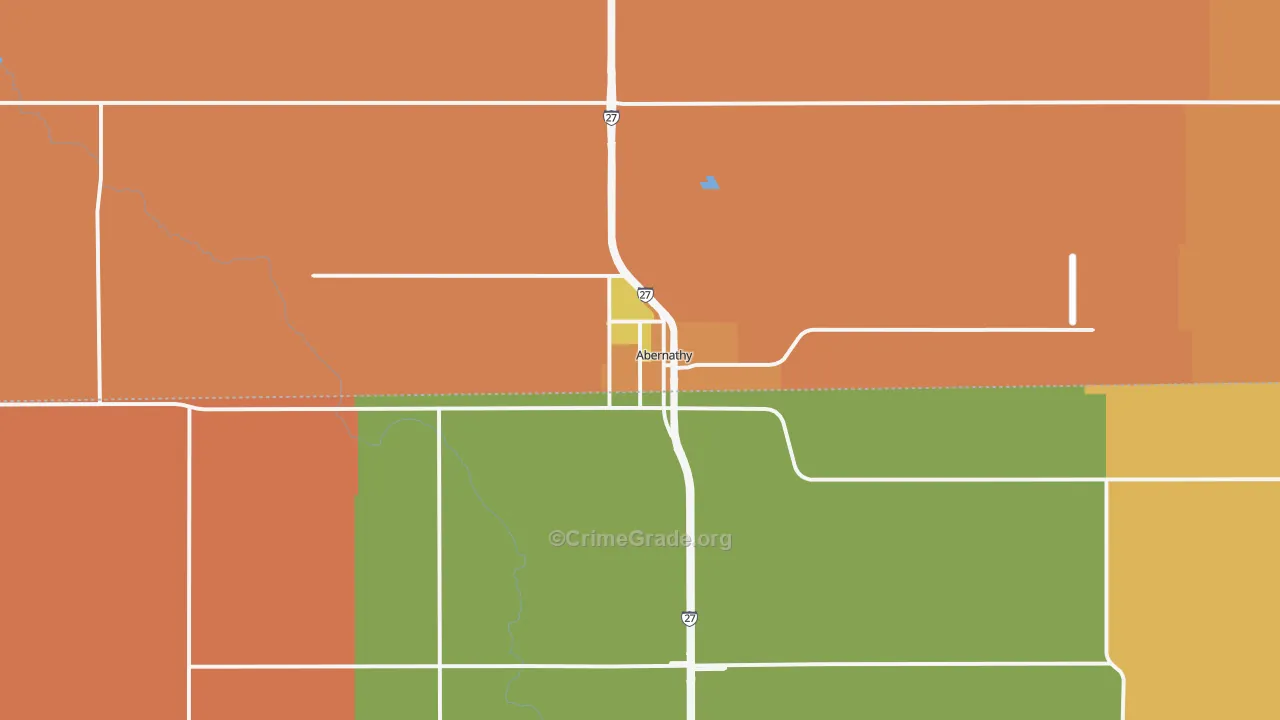 Abernathy, TX Map of Vandalism Rates