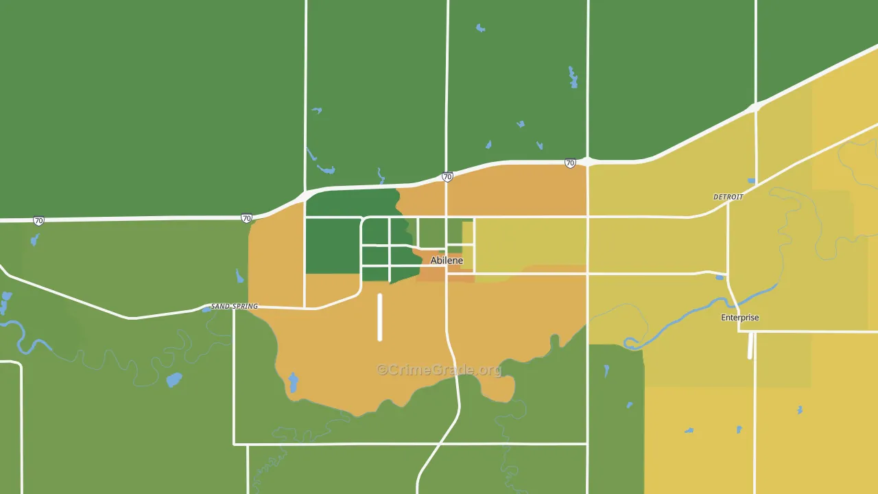 Abilene, KS Map of Vandalism Rates