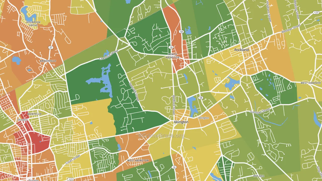 Abington, MA Map of Vandalism Rates