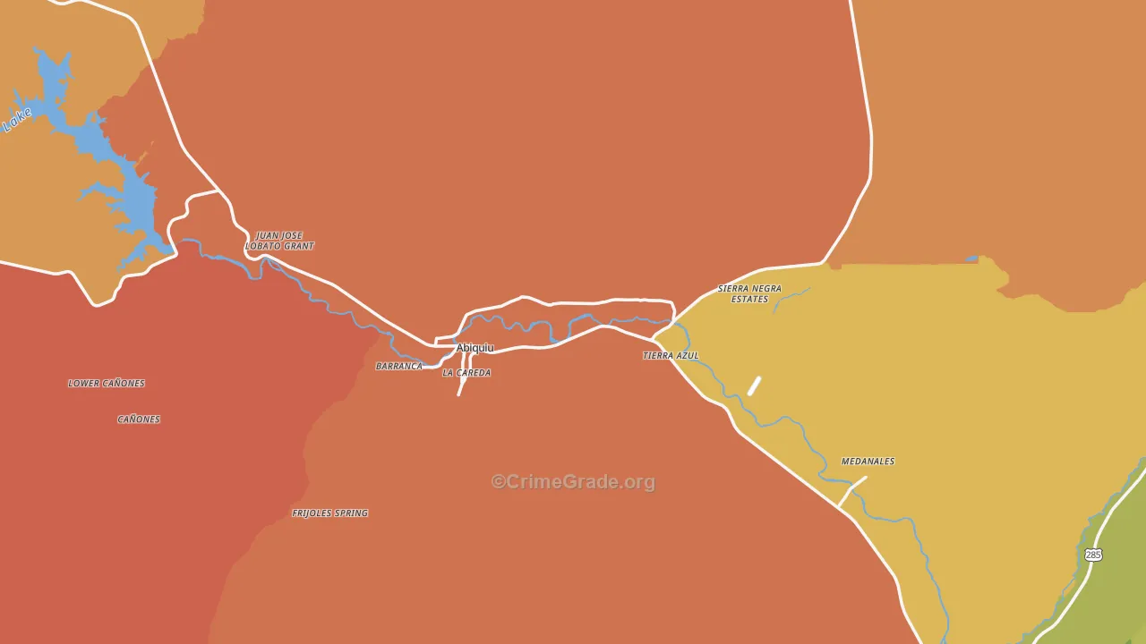 Abiquiu, NM Map of Vandalism Rates