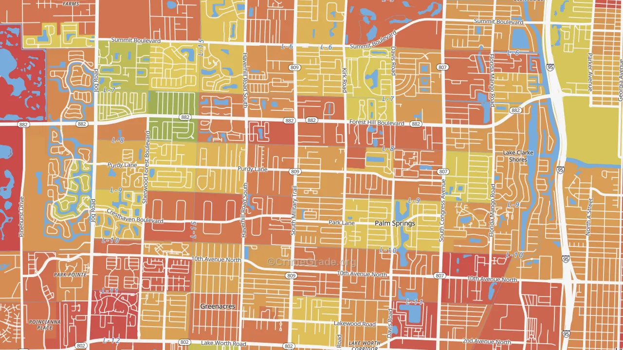 Acacia Villas, FL Map of Vandalism Rates