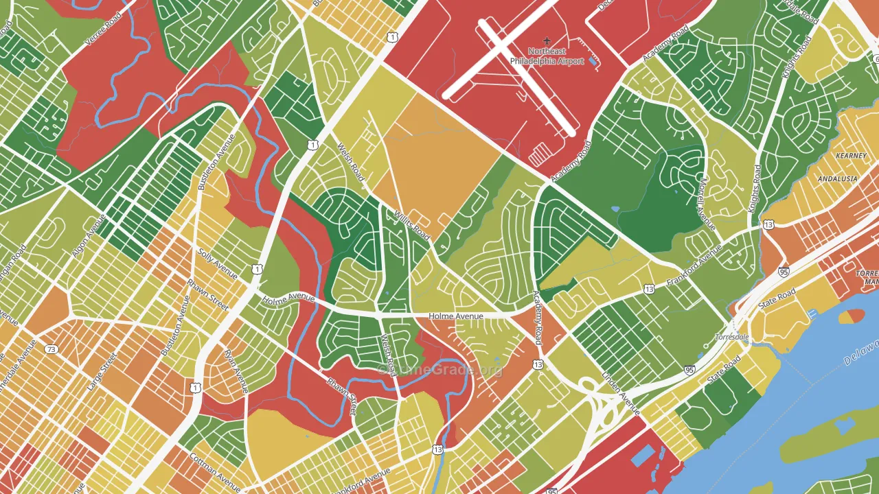 Academy Gardens, Philadelphia, PA Map of Vandalism Rates