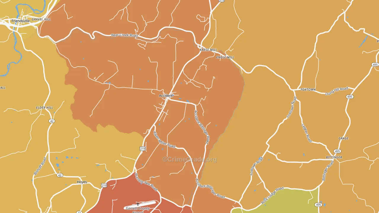 Accident, MD Map of Vandalism Rates