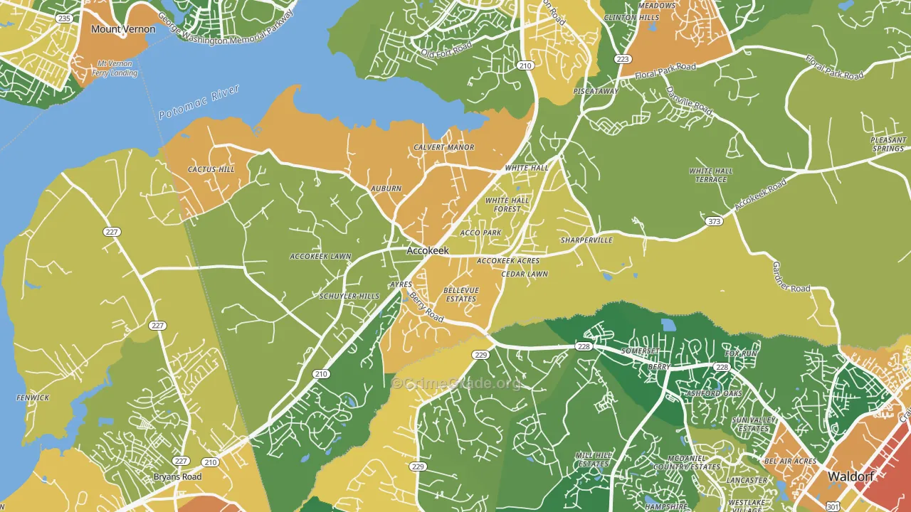 Accokeek, MD Map of Vandalism Rates