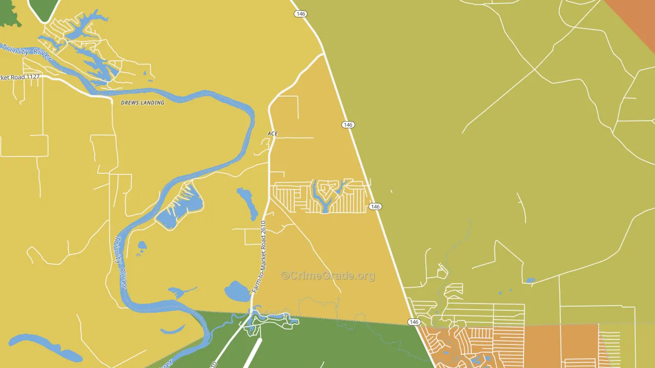 Ace, TX Map of Vandalism Rates