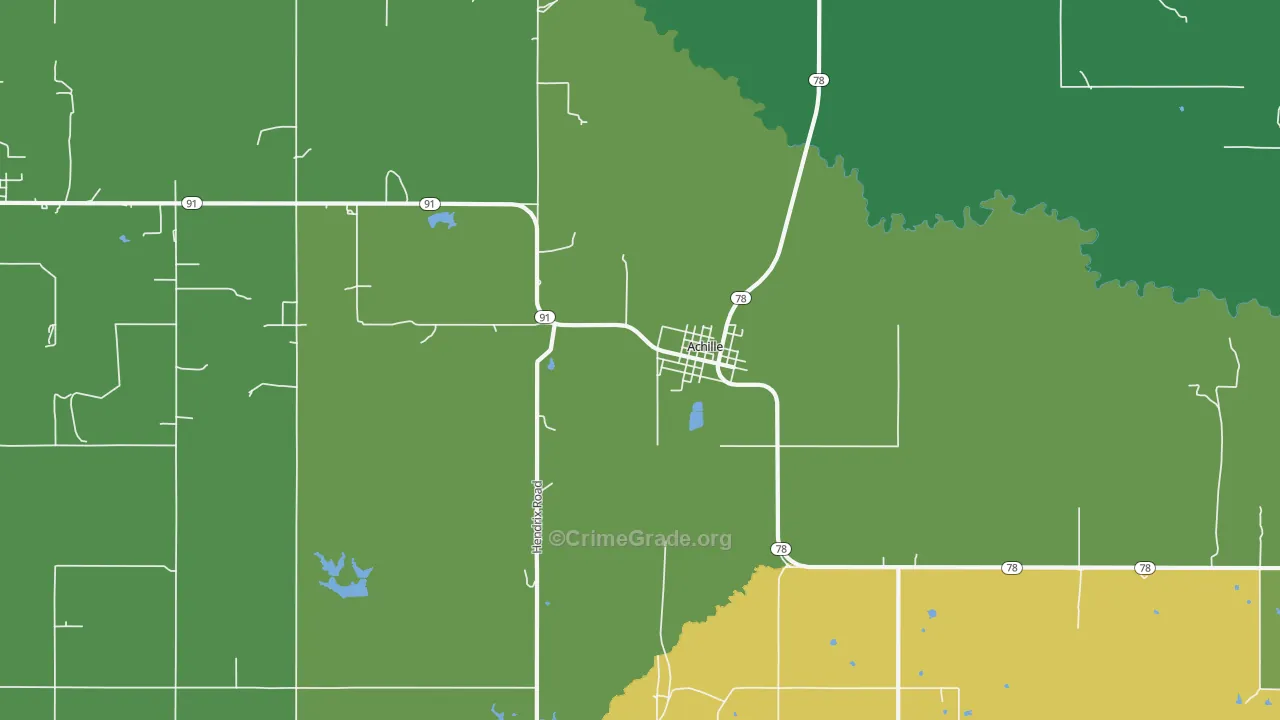 Achille, OK Map of Vandalism Rates
