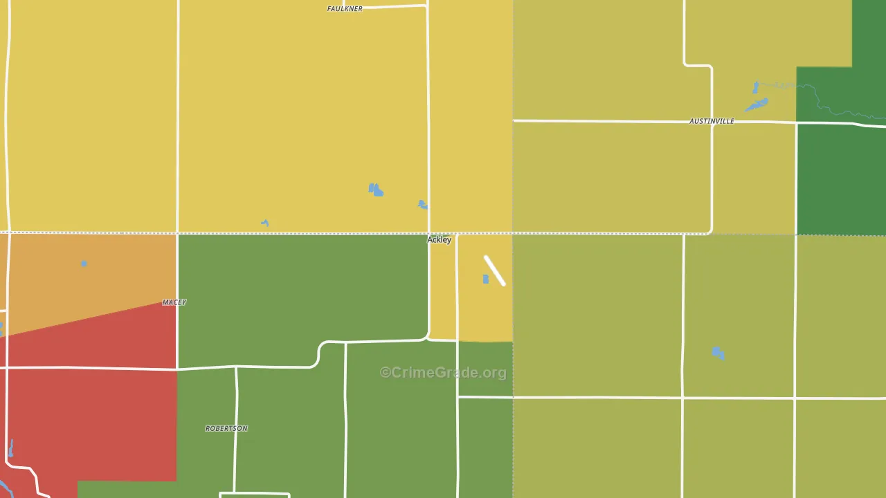 Ackley, IA Map of Vandalism Rates