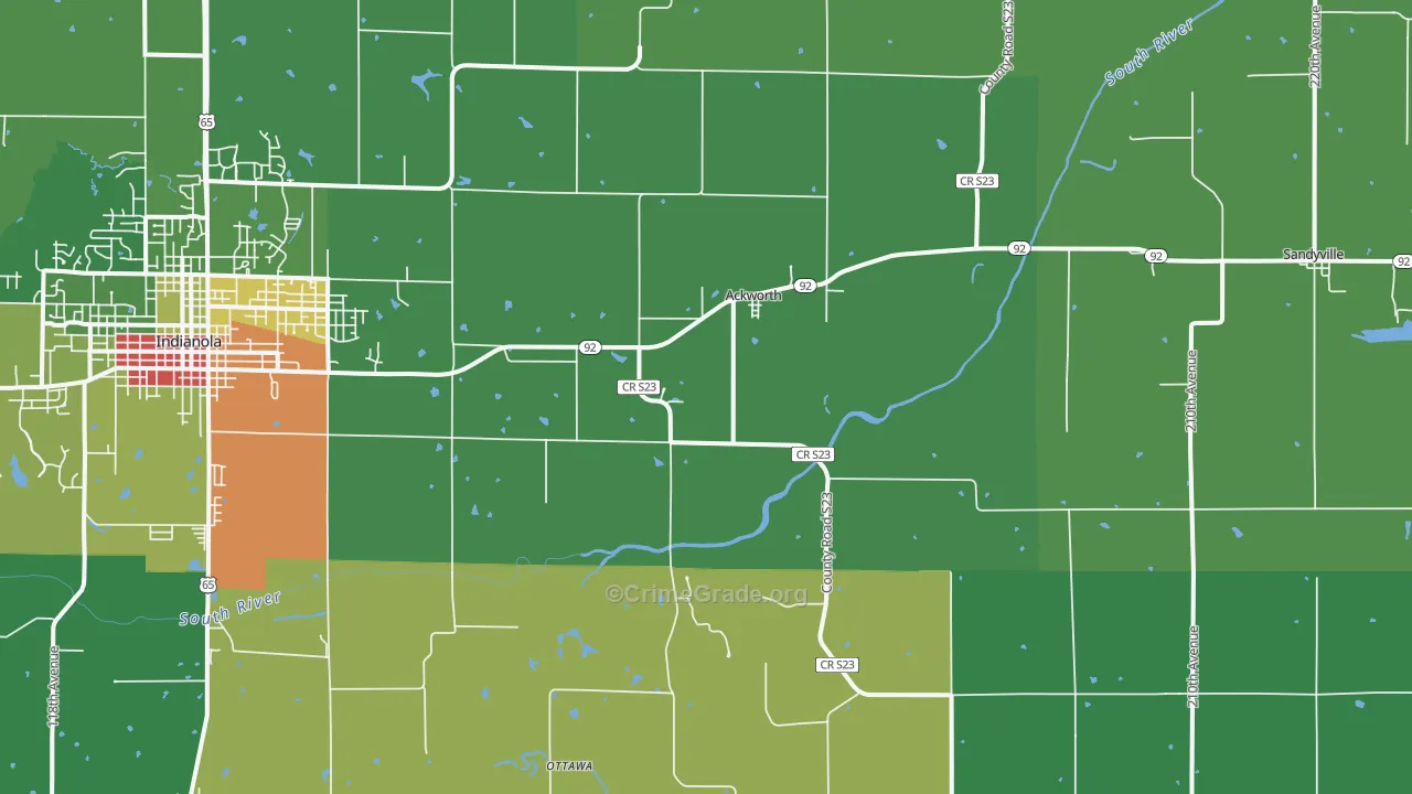 Ackworth, IA Map of Vandalism Rates